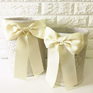 Jennifer Taylor Haruno/GRジェニファーテイラー ダストボックス 2個セットゴミ箱 小物入れ おしゃれ かわいい セット ピンク リボン プレゼント ギフト タッセル 収納 丸 丸型 円 姫系 姫 北欧 送料