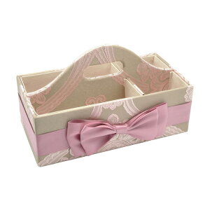 アクアフラワー リモコンラック オペラピンクボックス ラック リモコンラック ピンク ギフト プレゼント クラシック リボン おしゃれ かわいい 小物入れ ダマスク柄 卓上 収納 北欧 部屋 輸