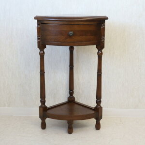 アンティークオーク コーナー用 電話台ブラウン アンティーク クラシック オーク イギリス コーナー テーブル サイドテーブル おしゃれ かわいい 無垢 無垢材 木 木製 天然木 角 収納 花台