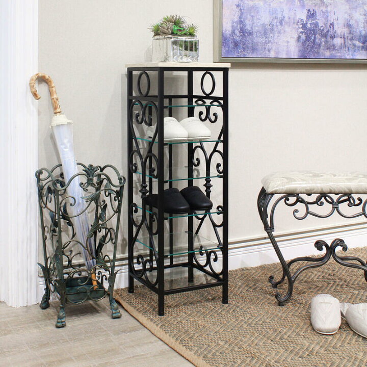 楽天市場】Wrought Iron 天板大理石 アイアン スリッパラックアイアン 