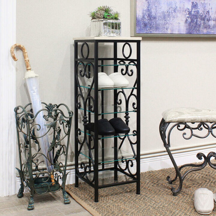 楽天市場】Wrought Iron 天板大理石 アイアン スリッパラックアイアン 