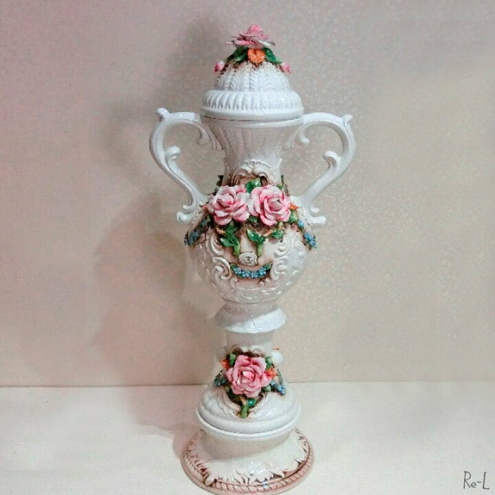 楽天市場】イタリア製 陶花 コラムハンドメイド オブジェ クラシック 