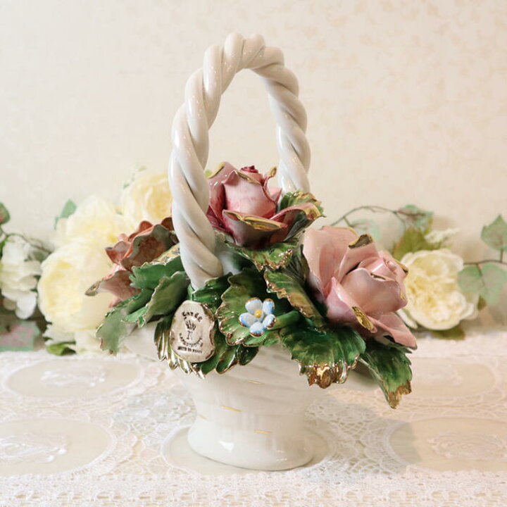 楽天市場】イタリア製 陶花ハンドメイド オブジェ クラシック  