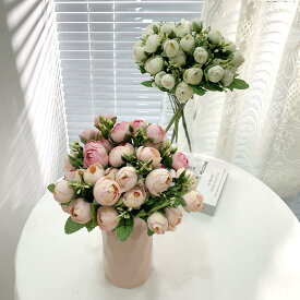 アーティフィシャルフラワー つぼみブッシュ 4色より選択バラ ローズブーケ インテリア ディスプレイ ショップ ギフト プレゼント おしゃれ かわいい お祝い 贈り物 母の日 花 造花 花束 薔薇