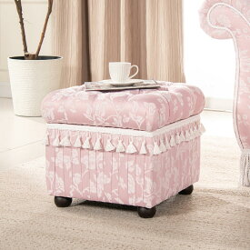 ジェニファーテイラー 収納スツール Heirloom pinkヘアルーム ピンク フットレスト スツール イス ファブリック モダン エレガント インテリア ディスプレイ ショップ おしゃれ かわいい 足置き 収納付き 椅子 花柄 布 北欧 送料無料RE33250ST