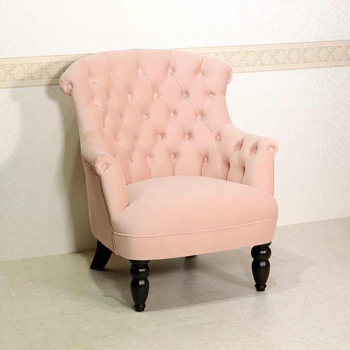 楽天市場】ロマンティックピンク ラウンジチェア一人掛けチェア ソファ 