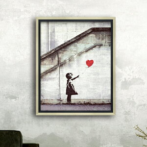 バンクシー アートフレーム レッドバルーンモダン アート アートパネル インテリア ディスプレイ ショップ ギフト プレゼント おしゃれ かわいい 額絵 額縁 絵 北欧 輸入雑貨 送料無料REBK-100