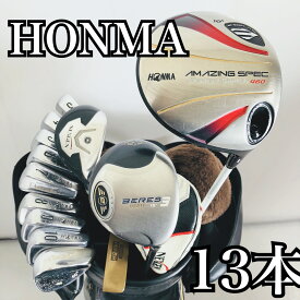 【中古】キャディバッグ付 豪華 13本 HONMA ホンマ メンズ ゴルフセット ゴルフクラブセット セット 初心者 入門 フルセット 右利き パター付 安価