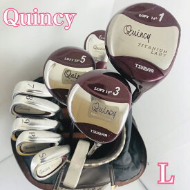 【保証付】【中古】 レディース TSURUYA ツルヤ Quincy クインシー ゴルフクラブセット ゴルフセット クラブセット 初心者 入門 右利き パター付 安価 85Y-79