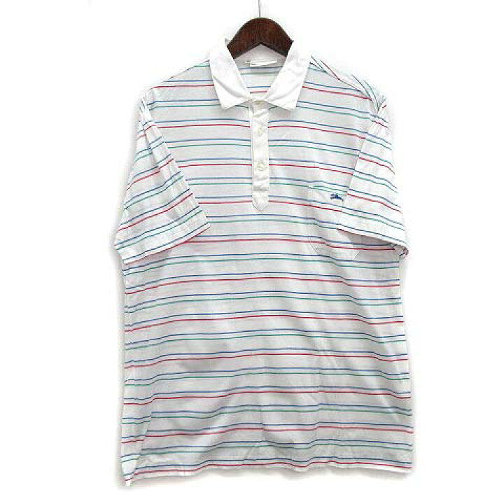 楽天市場】【中古】ロンシャン LONGCHAMP ボーダー ポロシャツ コットン 半袖 ロゴ刺繍 ホワイト 白 52 イタリア製 メンズ 【ベクトル  古着】 230707 : 古着 買取＆販売 ベクトルイズム LONGCHAMPポロシャツ メンズ