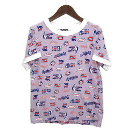 【中古】ヒステリックグラマー HYSTERIC GLAMOUR HYS FANTASTIC 総柄 Tシャツ カットソー 半袖 パープル 紫 F 01192CT10 レディース 【ベクトル 古着】 230928