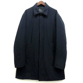 【中古】エンポリオアルマーニ EMPORIO ARMANI パデット ストレッチ ステンカラー コート 中綿 OVER JACKET ネイビー 紺 52 6Z1L73 1NWFZ 2018AW 美品 メンズ 【ベクトル 古着】 231009