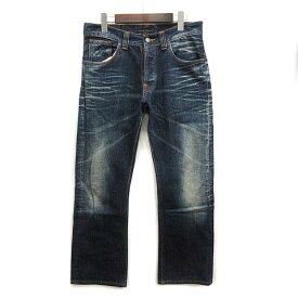 【中古】ヌーディージーンズ nudie jeans REGULAR ALF デニムパンツ ジーンズ USED加工 ボタンフライ インディゴ 31 NJ1988 メンズ 【ベクトル 古着】 231219