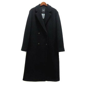 【中古】セオリー Theory ウール ロング ダブル チェスターコート COZY DOUBLE WOOL SUFFOLK DB 2022AW 2309609 ブラック 黒 P レディース 【ベクトル 古着】 231220