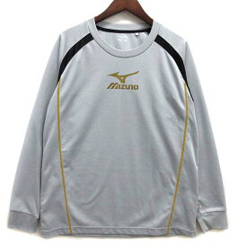 【中古】ミズノ MIZUNO トレーニング シャツ 長袖 Tシャツ ポリエステル グレー L A66SP-300 メンズ 【ベクトル 古着】 240314