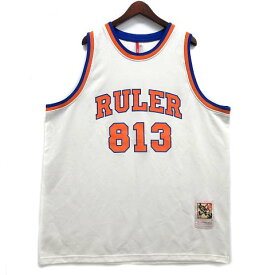 【中古】ルーラー RULER バスケットボール ジャージ タンクトップ ロゴ ホワイト 白 2X メンズ 【ベクトル 古着】 240406