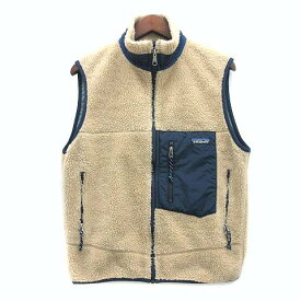 【中古】パタゴニア Patagonia レトロX フリース ベスト ナチュラル ミッドナイトネイビー S メンズ 【ベクトル 古着】 241105