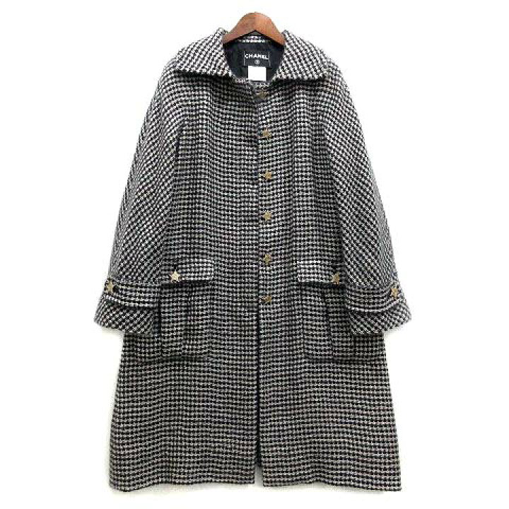 楽天市場】【中古】シャネル CHANEL モヘア ツイード ロング コート 