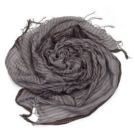 【中古】カディー&コー khadi and co ベスニールセン bess nielsen 麻綿 リネン コットン サマー 大判 シアー ストール ブラウン 【ベクトル 古着】 250615