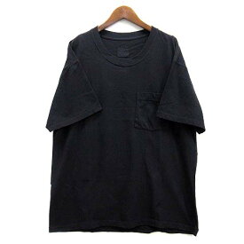 【中古】トゥジュー TOUJOURS コットン ジャージー オーバーサイズ ポケット Tシャツ 半袖 クルーネック ネイビー 紺 F レディース 【ベクトル 古着】 250709