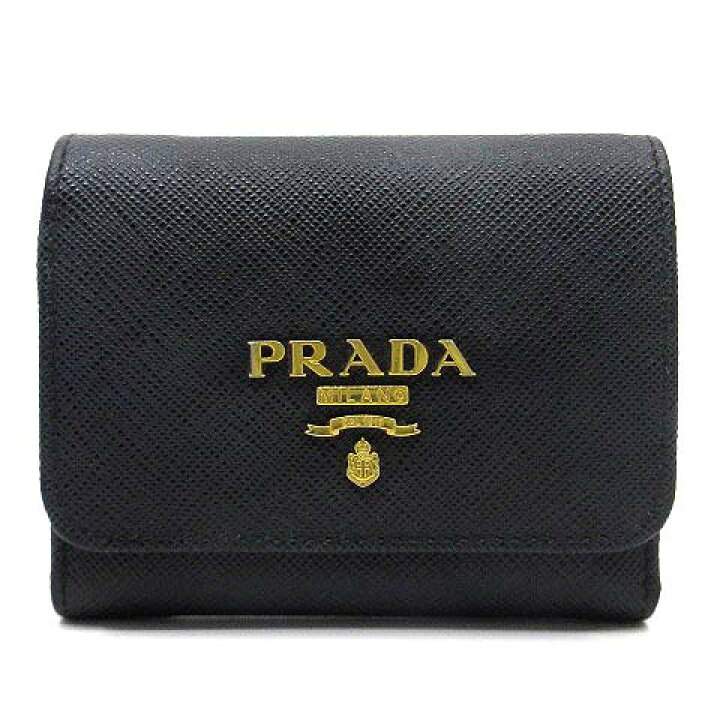 楽天市場】【中古】プラダ PRADA サフィアーノ レザー 三つ折り 財布  