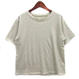 【中古】トゥジュー TOUJOURS 丸胴 ウール ニット Tシャツ カットソー 半袖 ライトグレージュ F レディース 【ベクトル 古着】 250919