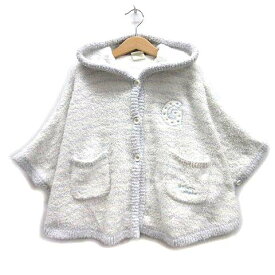 【中古】ジェラートピケ gelato pique パウダートリム ボーダー ベビー ポンチョ ホワイト ブルー 白 青 XS PKNT171403 キッズ 【ベクトル 古着】 251008