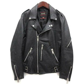 【中古】トリプルシックス 666 タイトフィット ダブル ライダースジャケット 羊革 シープスキン 34 グレー 英国製 メンズ 【ベクトル 古着】 251204