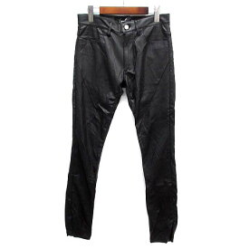 【中古】ファガッセン FAGASSENT ブラックバード BLACK BIRD ステージレザー パンツ スキニー ストレッチ ブラック 黒 28 日本製 メンズ 【ベクトル 古着】 260128