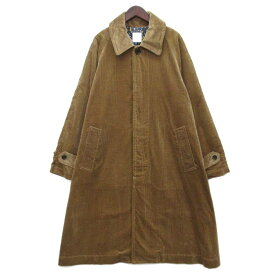 【中古】トゥジュー TOUJOURS カシミヤ混 コーデュロイ 太畝 ステンカラーコート Aライン 裏地花柄 キャメル 1 日本製 レディース 【ベクトル 古着】 260910