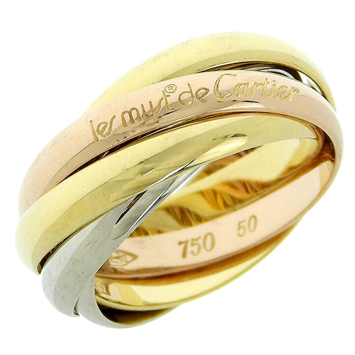 楽天市場】新品仕上げ Cartier カルティエ 750 K18 YG WG PG 5連 