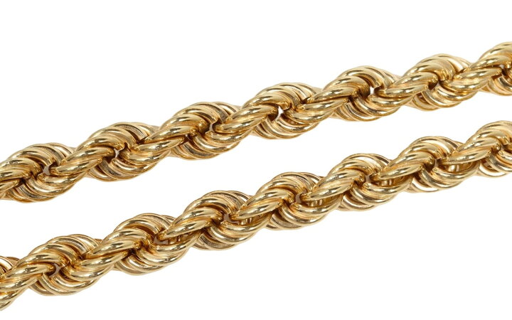 楽天市場】K18 YG ロープ パイプロープ チェーン ネックレス 6mm 70cm  