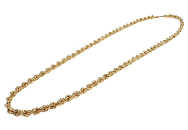 楽天市場】K18 YG ロープ パイプロープ チェーン ネックレス 6mm 70cm  