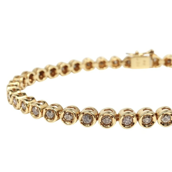 楽天市場】K18 YG テニスブレスレット ダイヤモンド 2.35ct 17.5cm 18 