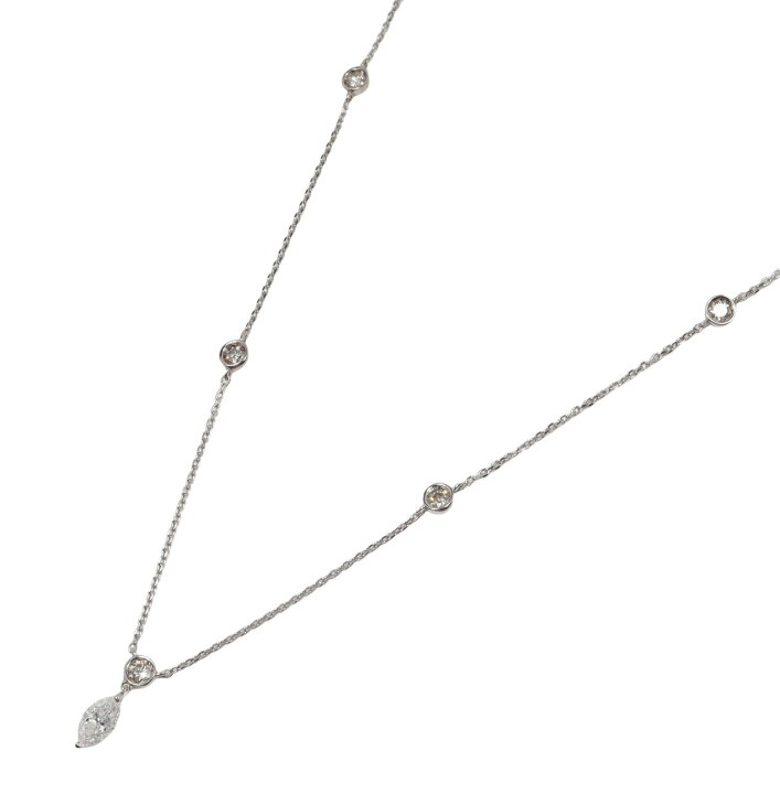 楽天市場】K18 WG デザイン ネックレス ダイヤモンド 0.25ct 0.30ct 