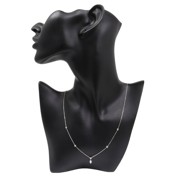 楽天市場】K18 WG デザイン ネックレス ダイヤモンド 0.25ct 0.30ct 