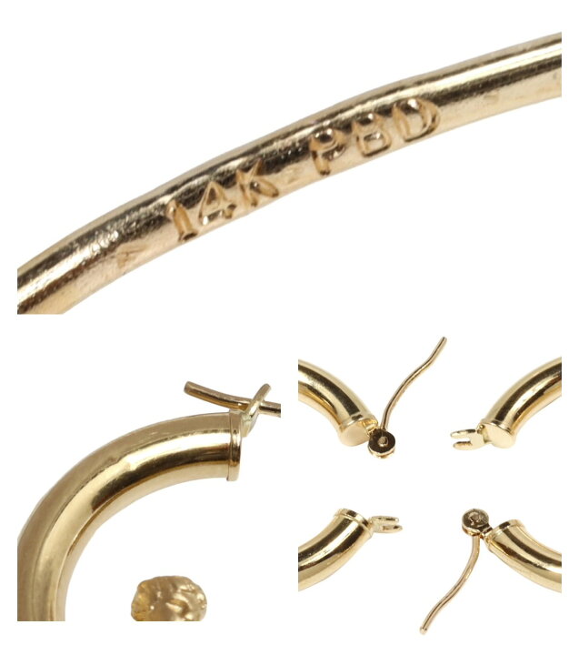 楽天市場】14K K14 YG 天使 エンジェル デザイン フープ ピアス 14金 