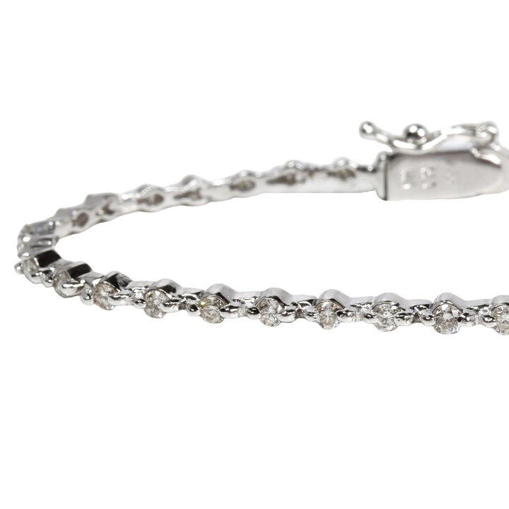 楽天市場】K18 WG デザイン ブレスレット ダイヤモンド 1.0ct 17cm 18 