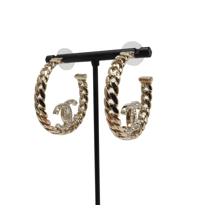 楽天市場】CHANEL シャネル GP フープピアス ココマーク チェーン