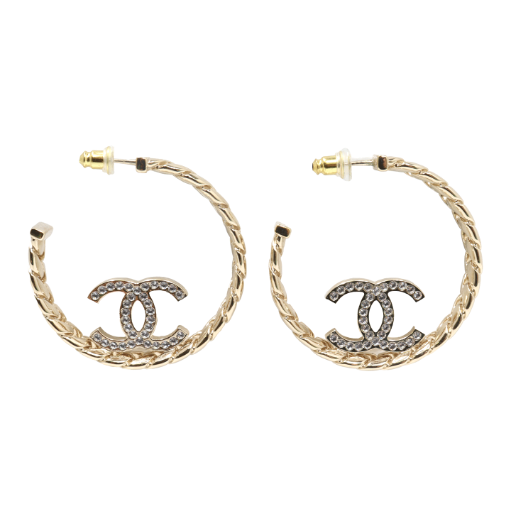 楽天市場】CHANEL シャネル GP フープピアス ココマーク チェーン