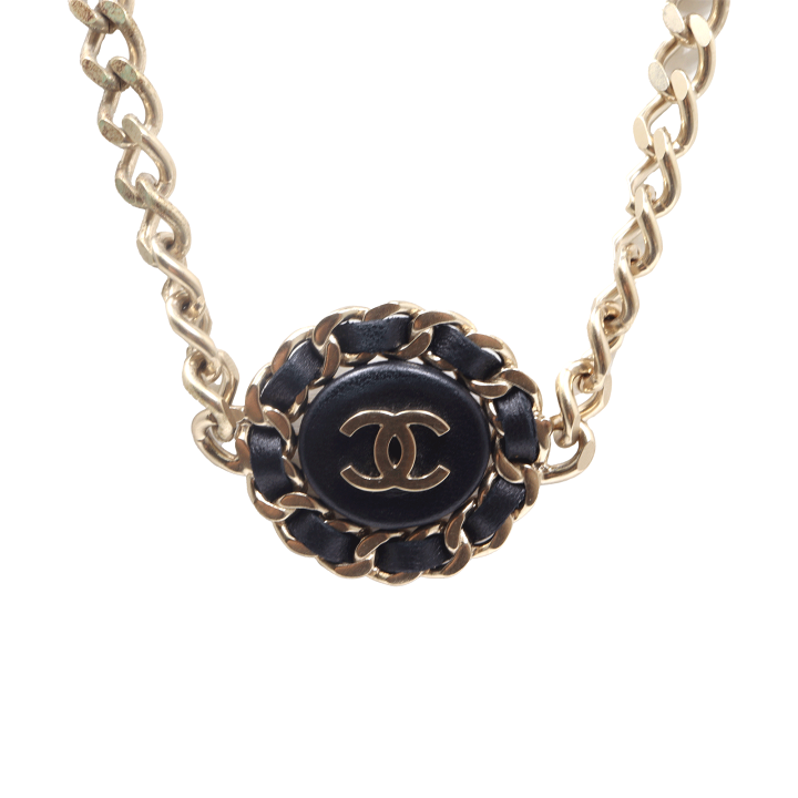 未使用　CHANELシャネル　チェーン　ココマーク　ネックレス　チョーカー　本革 シャネル ココマーク チョーカー レザー スクエア チェーン
