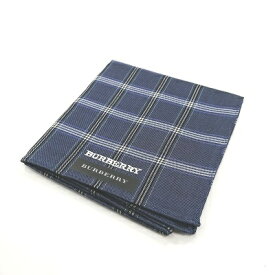 今週末もやります‼P10倍【売れ筋】【未使用ハンカチ】クロネコゆうパケット送料込!!BURBERRY ハンカチ【ネイビー系】