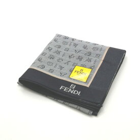 当店でのお買物でプラス5倍ポイントアップ♪メール便対応OK【売れ筋】【未使用ハンカチ】FENDIフェンディハンカチ【グレー系】