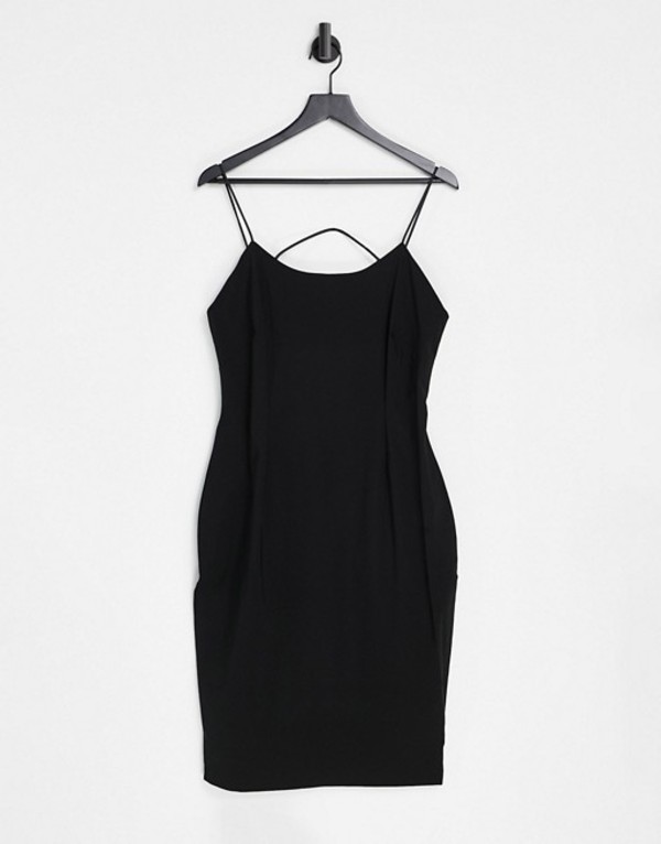 ベスパー レディース ワンピース トップス Vesper body-conscious midi dress with strap detail in  black Black | ReVida 楽天市場店