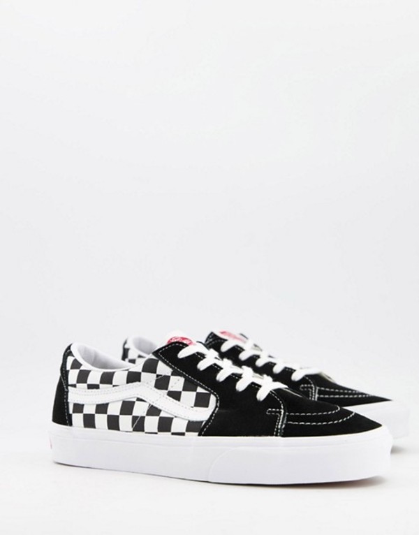 バンズ メンズ スニーカー シューズ Vans SK8-Low checkerboard sneakers in black Black/checkerboard スニーカー