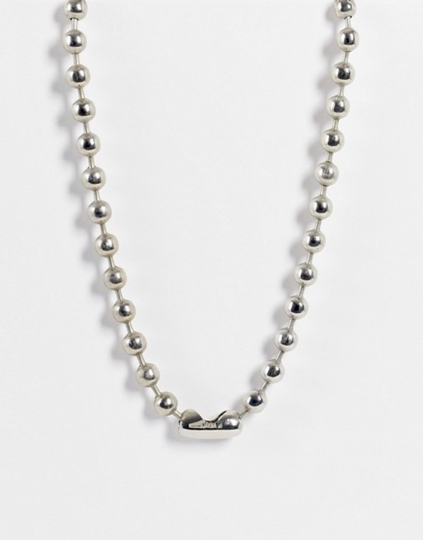 送料無料 サイズ交換無料 エイソス 爆売りセール開催中 レディース アクセサリー ネックレス チョーカー Rhodium silver DESIGN ASOS tone ball 激安特価 in necklace chain