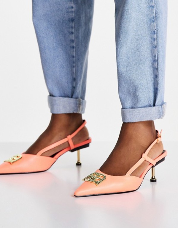 送料無料 サイズ交換無料 エイソス 新作アイテム毎日更新 レディース シューズ ヒール Hot pink ASOS DESIGN 通常便なら送料無料 mid heeled detail Sherwood shoes trim in