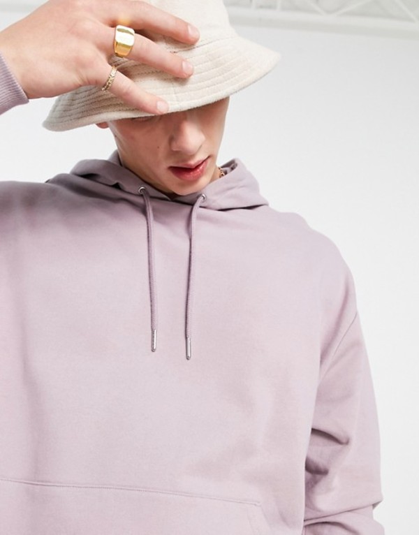 送料無料 サイズ交換無料 エイソス メンズ アウター パーカー 最安値挑戦 スウェット PURPLE in purple ASOS washed oversized 人気海外一番 DESIGN hoodie
