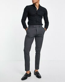 エイソス メンズ カジュアルパンツ ボトムス ASOS DESIGN skinny smart pants in charcoal Charcoal