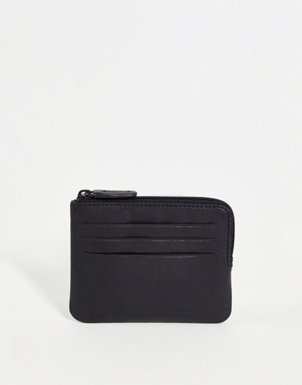 送料無料 サイズ交換無料 95％以上節約 エイソス 新品 メンズ アクセサリー 財布 Black ASOS DESIGN leather around zip holder with in wallet black card